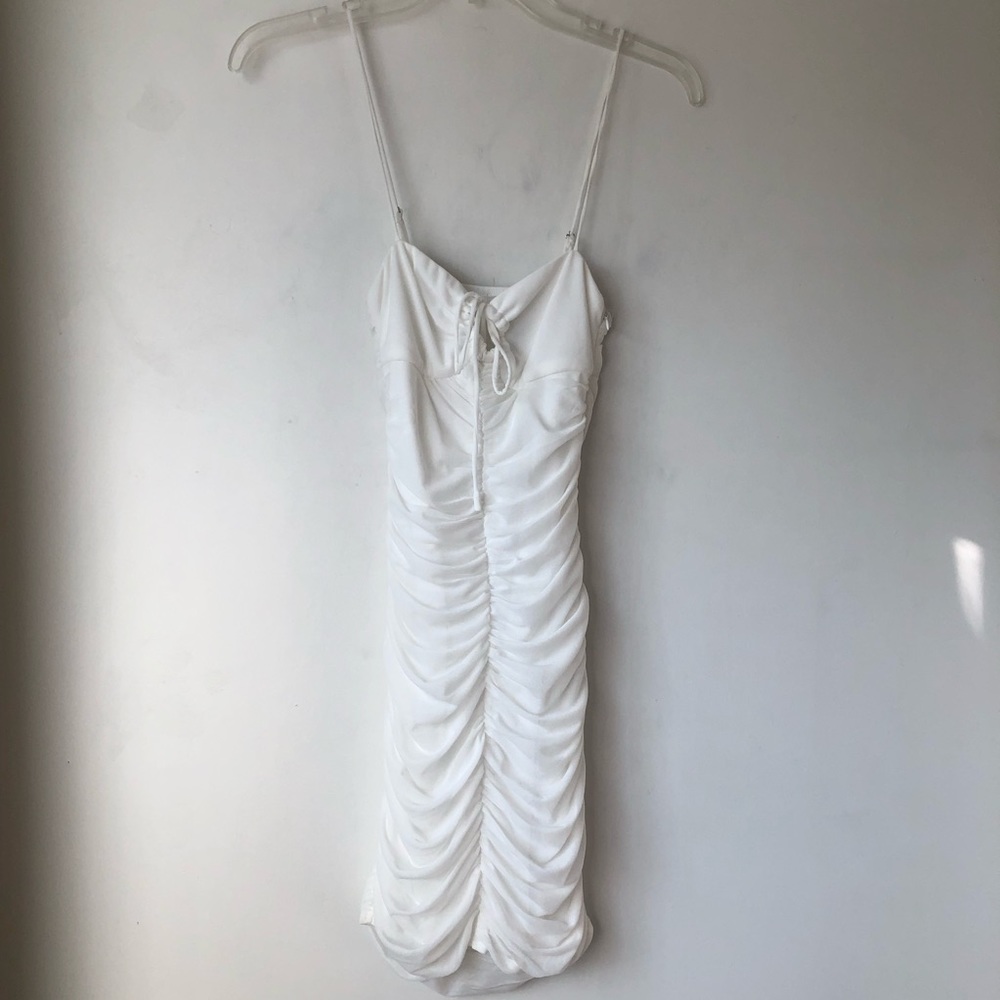 Princess Polly White Sassy Ruched Bodycon Mini Dress 2 - Picture 6 of 9